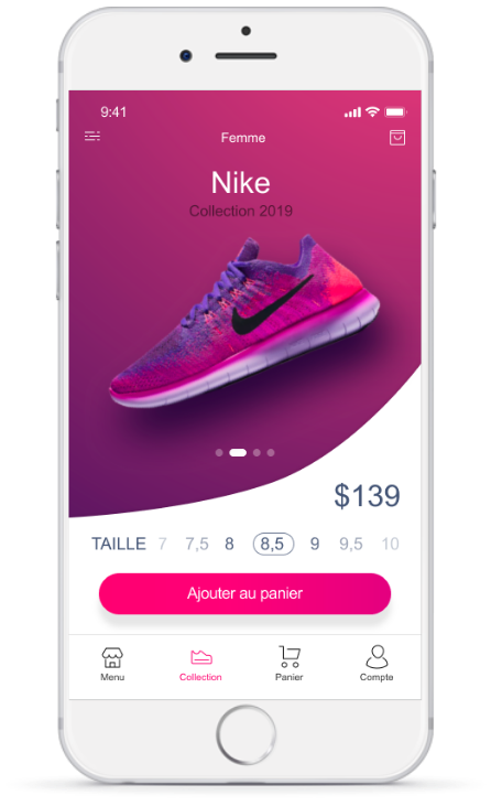 iPhone présentant une application mobile moderne développée par Adiktiv Technologies